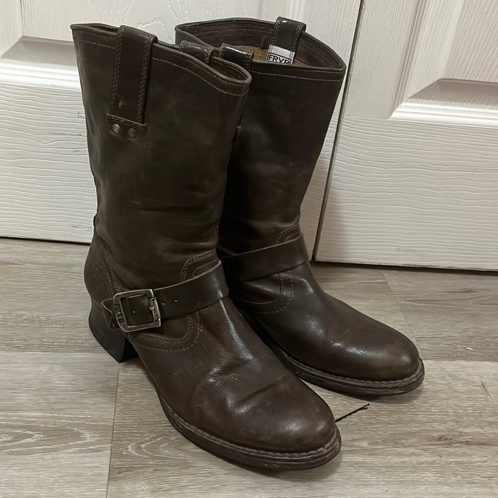 Frye Brown Combat & Moto Boots